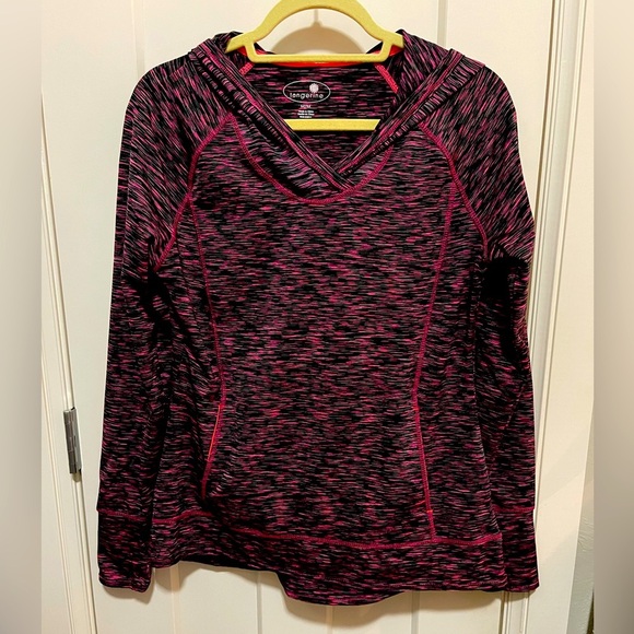 Tangerine Tops - Tangerine athletic wear top, hooded - size M